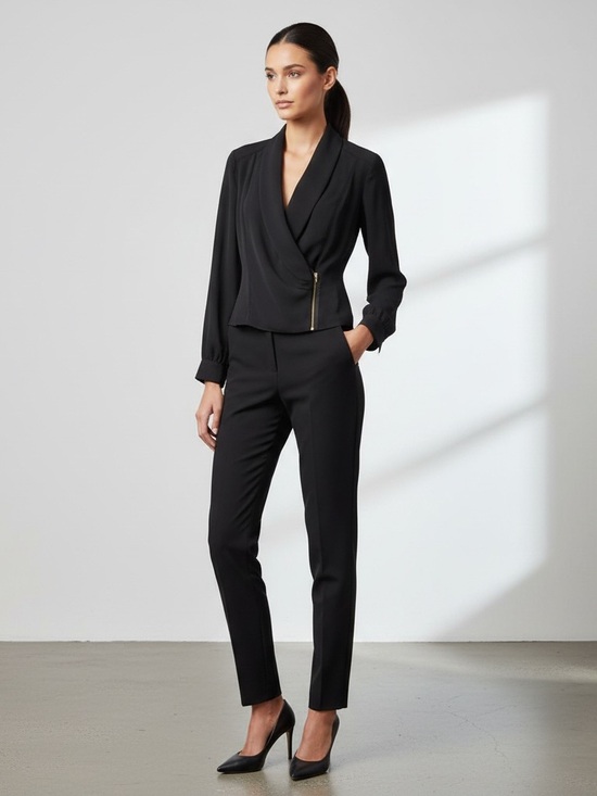 bebe Jackets & Blazers - bebe Black Women's Blazer with Zipper Detail